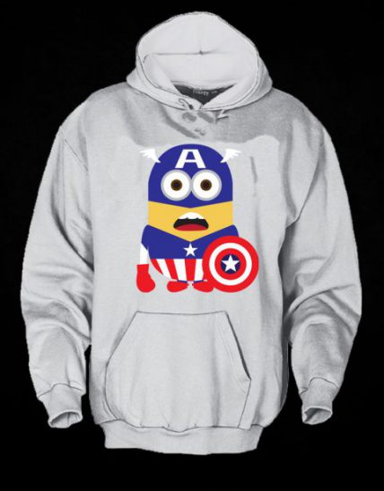 Despicable Me Minions Superheros Captain America Unisex Adult Hoodie