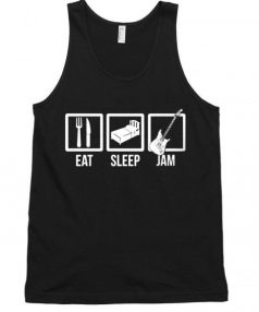 Eat Sleep JAM Music Rock and Roll Unisex Tank Top