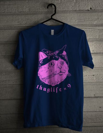 Thug Life Cat Unisex T Shirt