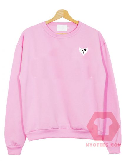 Cat and Dog Simple Funny Pink Unisex Sweatshirt