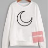 Cheap Sweatshirt Crescent Moon Unisex on Sale