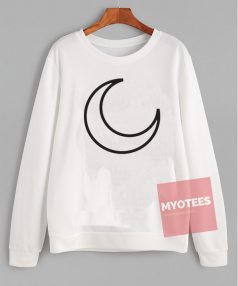 Cheap Sweatshirt Crescent Moon Unisex on Sale