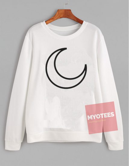 Cheap Sweatshirt Crescent Moon Unisex on Sale