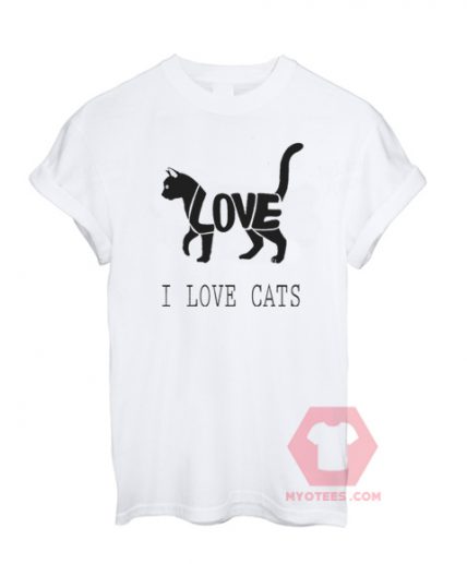 Custom Tees I Love Cats Unisex on Sale