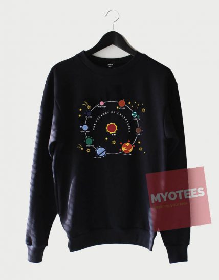 Cheap Sweatshirt Planets Solar System and Stars Unisex on Sale