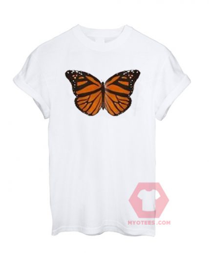 Custom Tees Butterfly Orange Logo Unisex On Sale