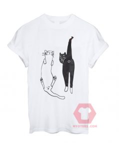 Custom Tees Cat White and Black Unisex on Sale