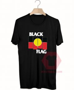 Cheap Custom Tees Black Flag X Aboriginal Flag On Sale