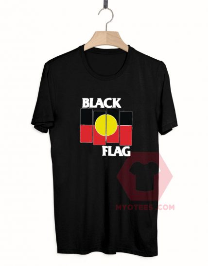 Cheap Custom Tees Black Flag X Aboriginal Flag On Sale