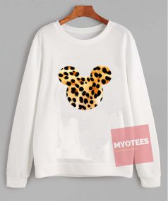 Cheap Custom Mickey Art Leopard Sweatshirt