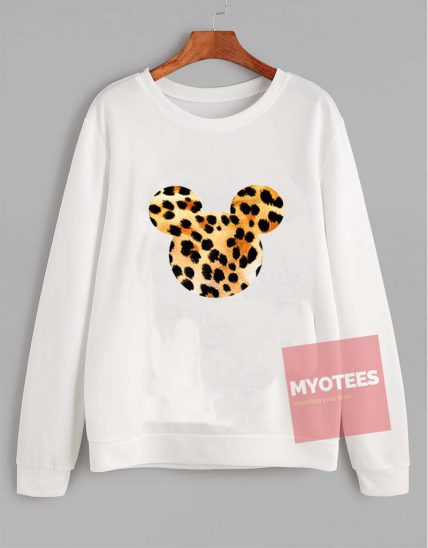 Cheap Custom Mickey Art Leopard Sweatshirt