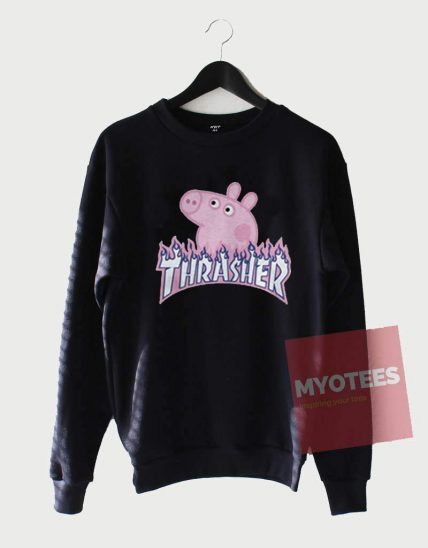 Peppa Pig X Thrasher Flame Parody Sweatshirt