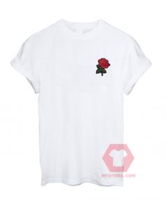 Affordable Custom Rose Embroidered T-Shirt