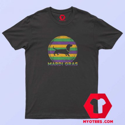 Mardi Gras Dachshund Vintage Tshirt