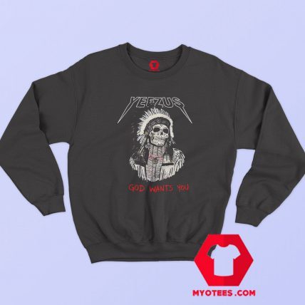 Cheap Red Indian Skeleton Yeezus Sweatshirt