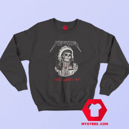 Cheap Red Indian Skeleton Yeezus Sweatshirt | MYOTEES