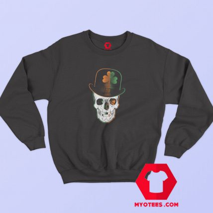 St Paddys Day Irish Leprechaun Skull Sweatshirt