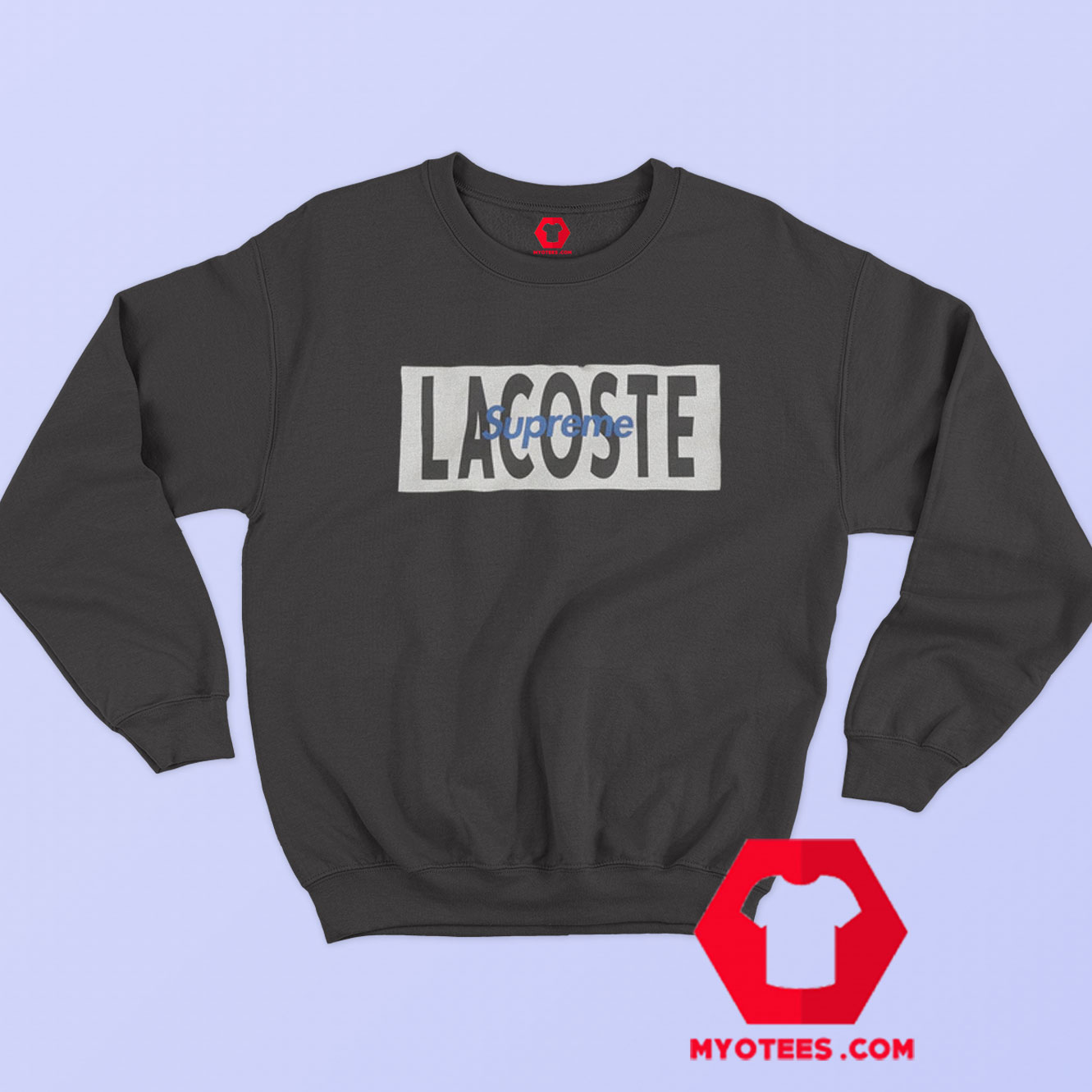 Supreme LACOSTE Logo Panel Unisex Sweatshirt Cheap | MYOTEES