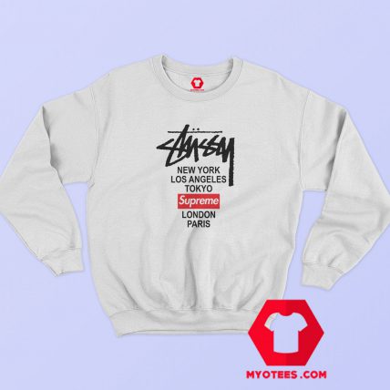 Supreme x Stussy Collab Graphic Sweatshirt