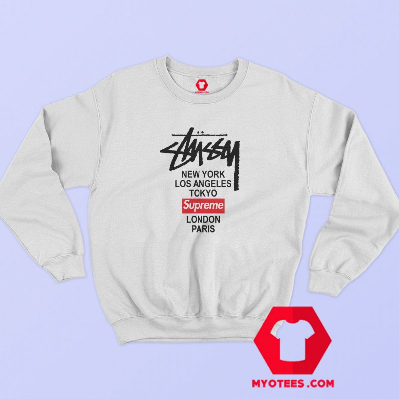 Supreme X Stussy Collab Graphic Sweatshirt Cheap Myotees