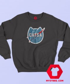 Catsa Cat NASA Parody Graphic Sweatshirt