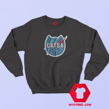 Catsa Cat NASA Parody Graphic Sweatshirt