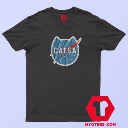 Catsa Cat NASA Parody Graphic T Shirt