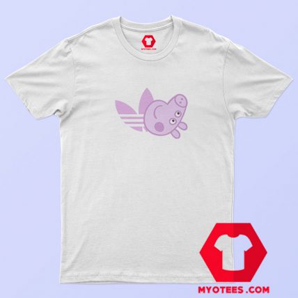 Peppa Pig X Adidas Pink Logo Parody T Shirt