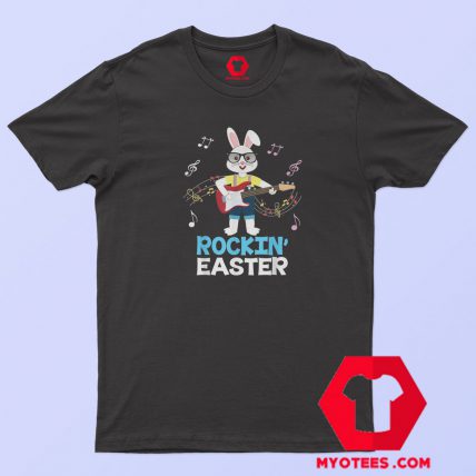 Rocking Easter Bunny Playing Guitar T Shirt