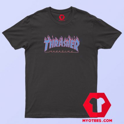 Thrasher Magazine Fire Blue T Shirt