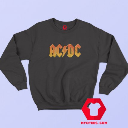 ACDC Vintage Orange Logo Metal Rock Sweatshirt