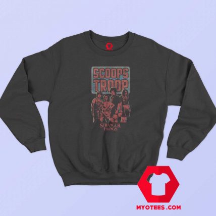 Stranger Things Scoops Troop Character Pose Sweatshirt | myotees.com
