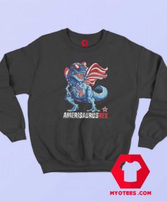 Dinosaur T Rex American Flag Unisex Sweatshirt