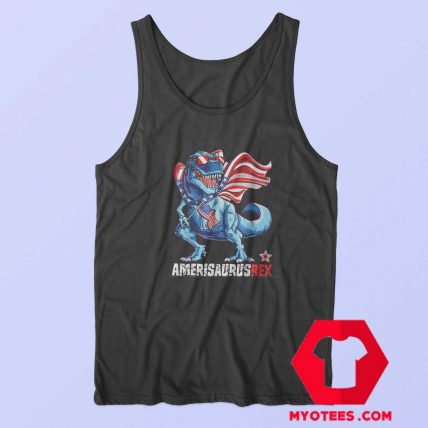 Dinosaur T Rex American Flag Unisex Tank Top