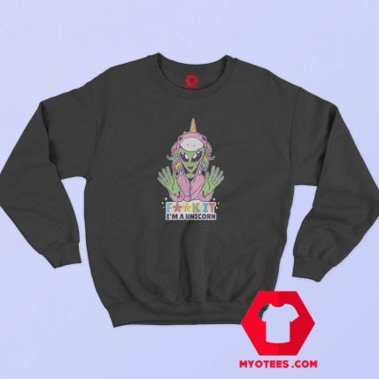 Funny Alien Unicorn Design Unisex Sweatshirt