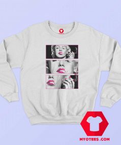 Marilyn Monroe Pink Lips Smoking Marijuana Sweatshirt