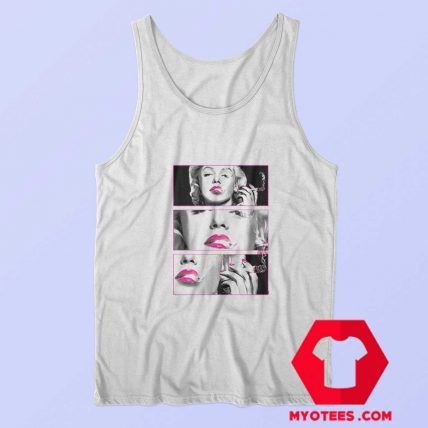 Marilyn Monroe Pink Lips Smoking Marijuana Tank Top