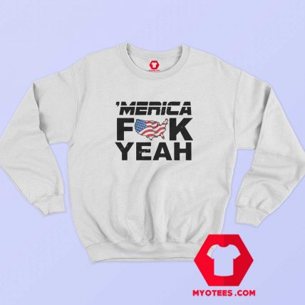 Merica Duck Yeah Flag Map Unisex Sweatshirt