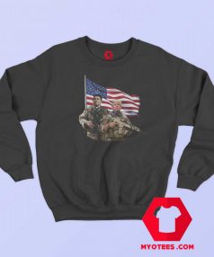 Ronald Reagan Donald Trump USA Flag Sweatshirt