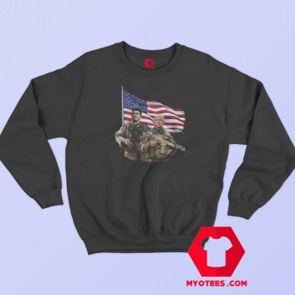 Ronald Reagan & Donald Trump USA Flag Sweatshirt | myotees.com