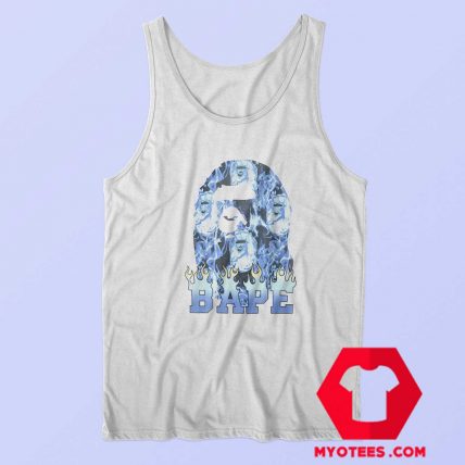 Cool A Bathing Ape Blue Flame Unisex Tank Top