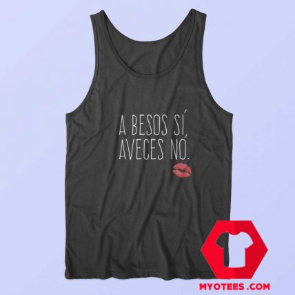 Red Lip A Besos Si Aveces No Unisex Tank Top