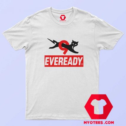 Funny Eveready Battery Cat Graphic T Shirt