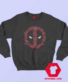 Funny Marvel Deadpool Face Icons Sweatshirt