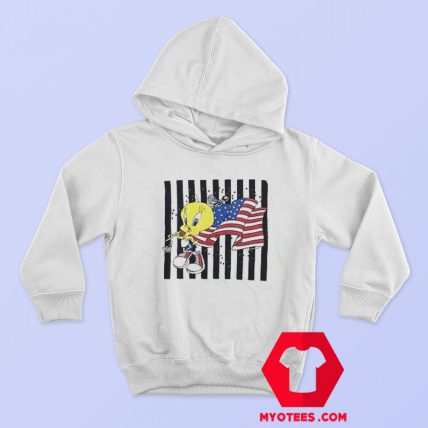 Cute Tweety American Flag Marathon Runner Hoodie