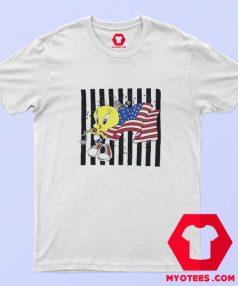 Cute Tweety American Flag Marathon Runner T Shirt