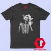 Funny Horror Skeleton Skull Drinking Coffee T Shirt