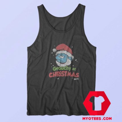 Smurf Grouchy at Christmas Crackle Unisex Tank Top