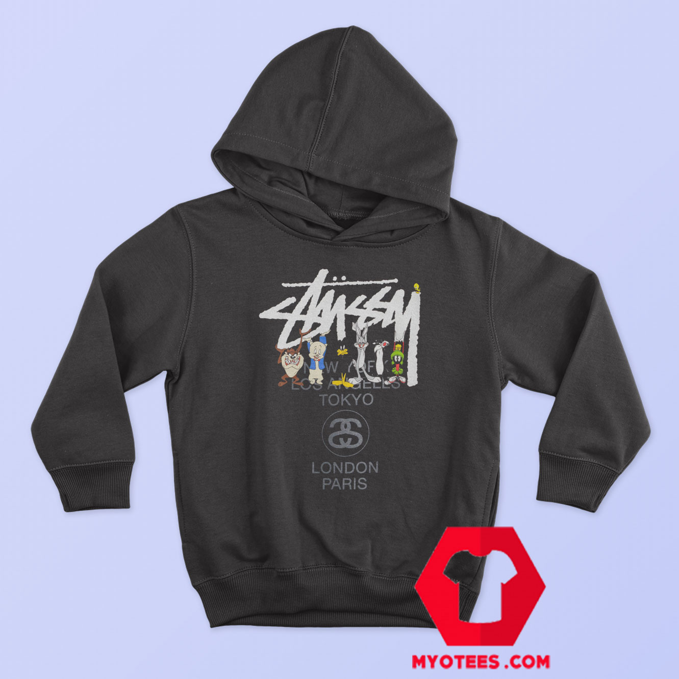 Stussy x Looney Tunes World Tour Unisex Hoodie | myotees.com