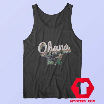 Disney Lilo Stitch Ohana Rainbow Tank Top